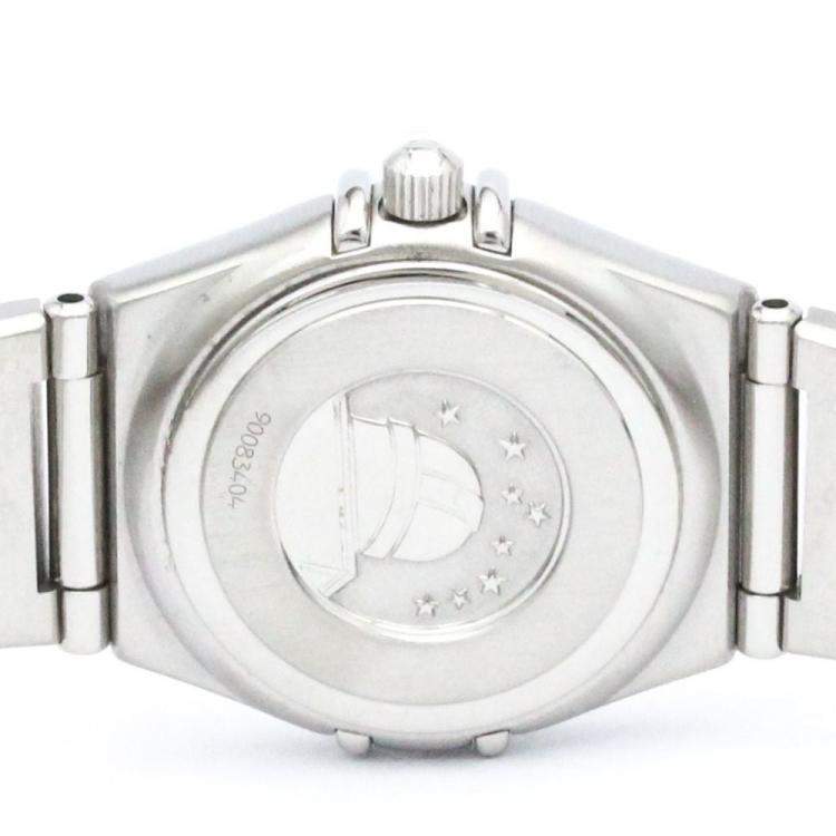 Pre Owned Omega MOP Diamonds Stainless Steel Constellation 1567.75 Women's Wristwatch 22 mm