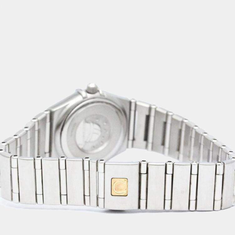 Pre Owned Omega MOP Diamonds Stainless Steel Constellation 1567.75 Women's Wristwatch 22 mm