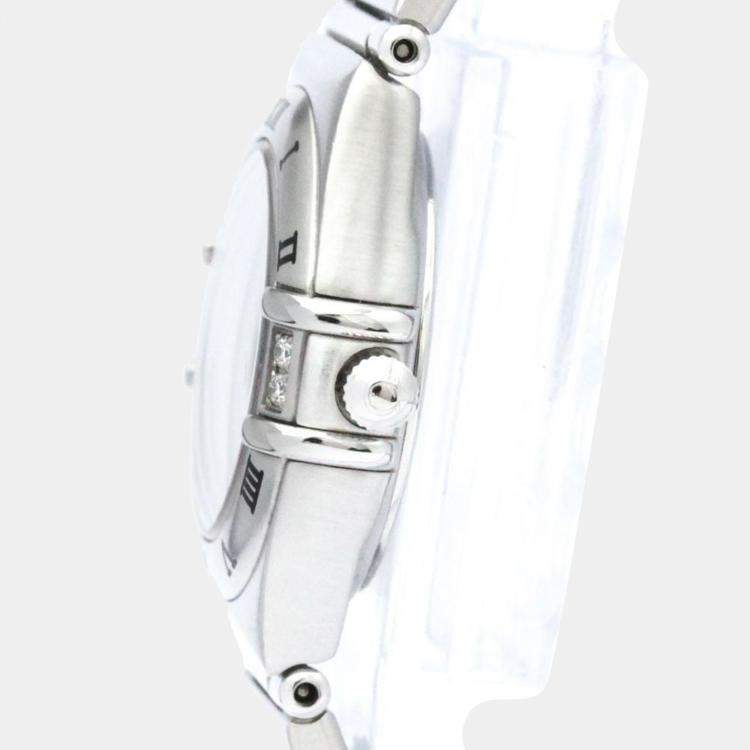 Pre Owned Omega MOP Diamonds Stainless Steel Constellation 1567.75 Women's Wristwatch 22 mm