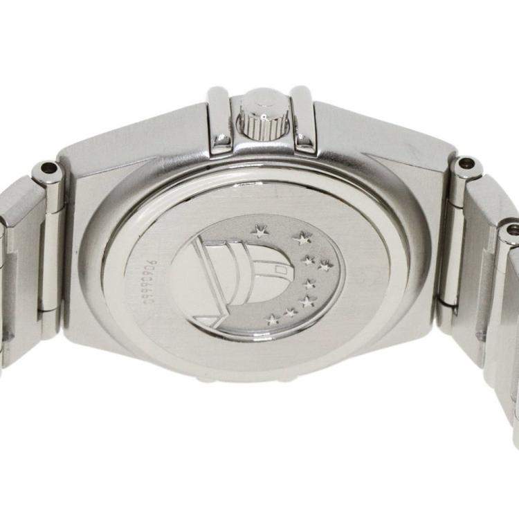 Pre Owned Omega MOP Diamonds Stainless Steel Constellation 1466.71 Women's Wristwatch 23 mm