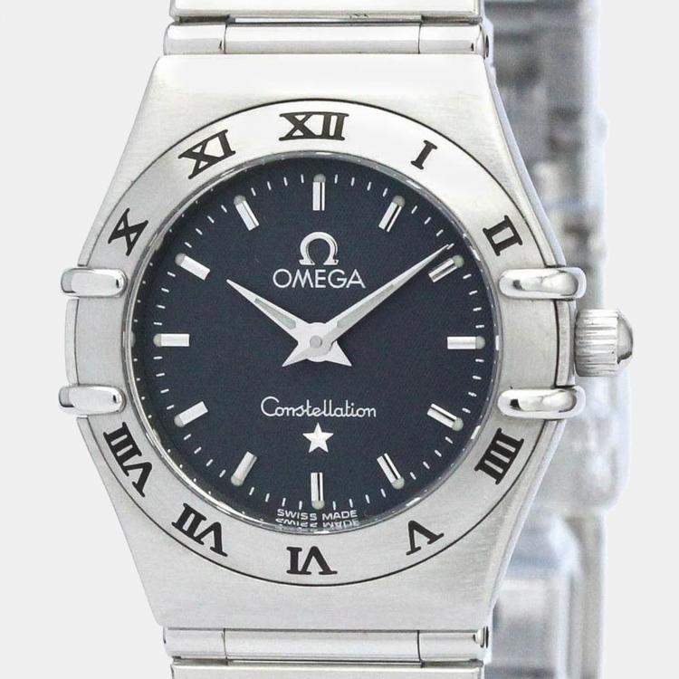 Pre Owned Omega Grey Stainless Steel Constellation 1562.40 Women's Wristwatch 22 mm