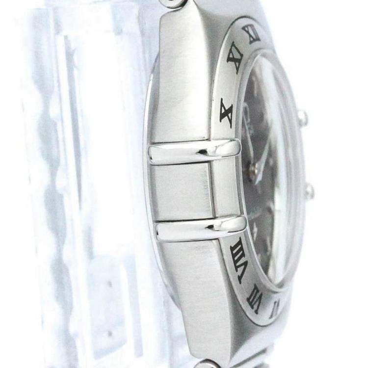Pre Owned Omega Grey Stainless Steel Constellation 1562.40 Women's Wristwatch 22 mm