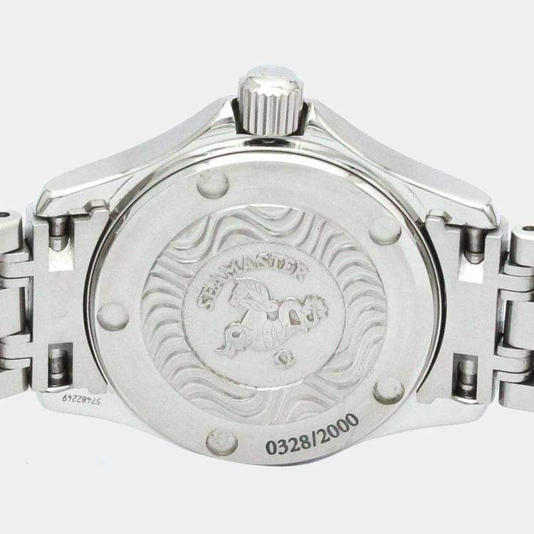 Pre Owned Omega Blue Stainless Steel Seamaster 120M Jacques Mayol LTD Edition 2587.80 Women's Wristwatch 26 mm