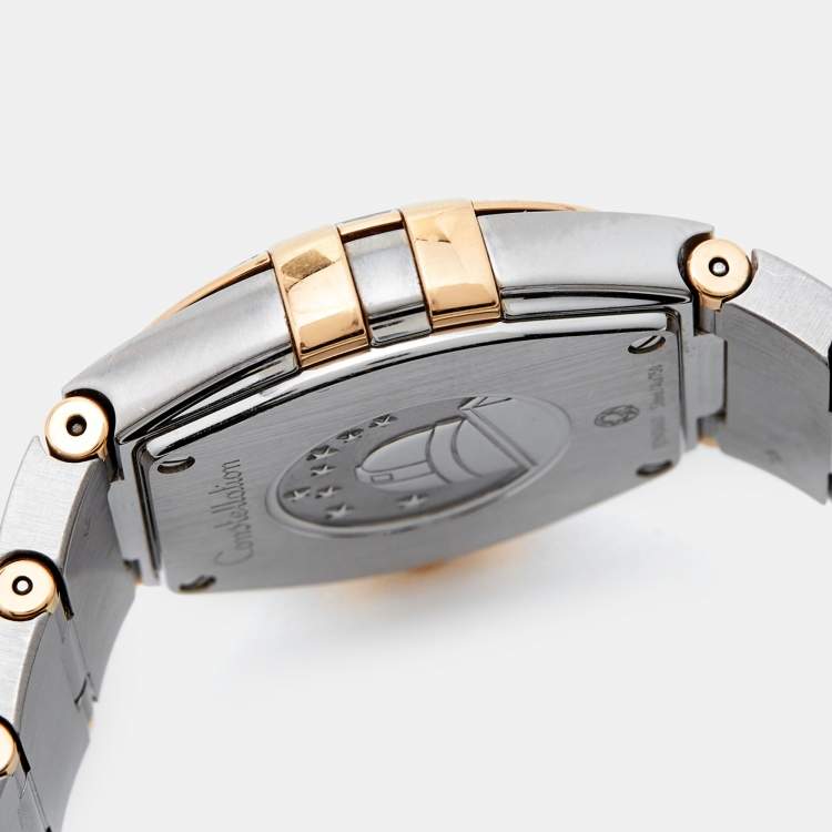 Pre Owned Omega Mother Of Pearl 18K Rose Gold Stainless Steel Constellation 123.25.27.60.55.002 Women's Wristwatch 27 mm