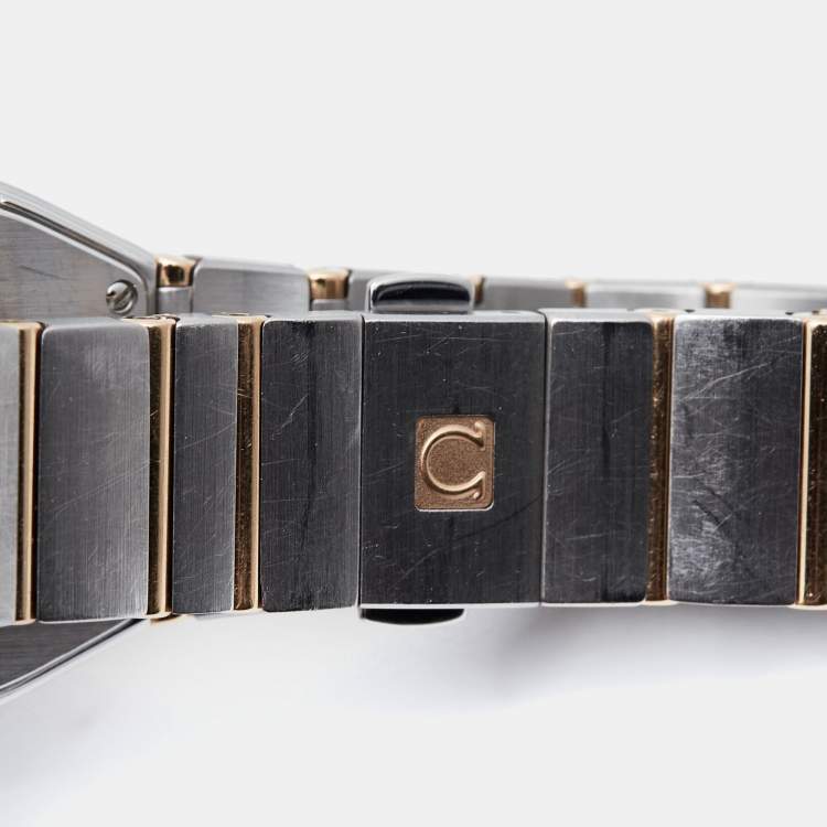 Pre Owned Omega Mother Of Pearl 18K Rose Gold Stainless Steel Constellation 123.25.27.60.55.002 Women's Wristwatch 27 mm
