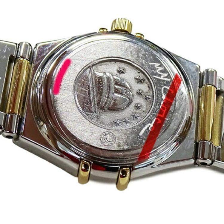 Pre Owned Omega MOP 18K Yellow Gold And Stainless Steel Constellation 1361.71 Women's Wristwatch 23 mm