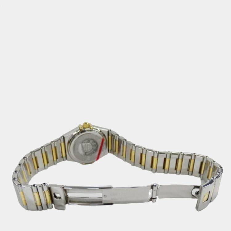 Pre Owned Omega MOP 18K Yellow Gold And Stainless Steel Constellation 1361.71 Women's Wristwatch 23 mm