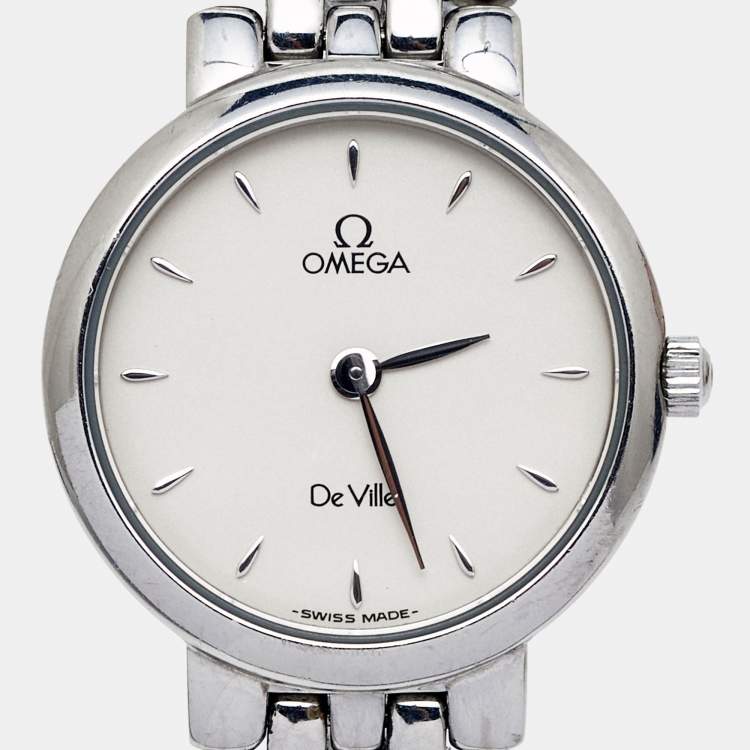 Pre Owned Omega Silver White Stainless Steel De Ville 795.1111 Women's Wristwatch 23 mm