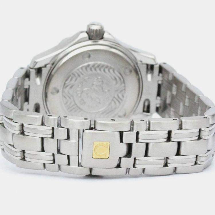 Pre Owned Omega Black Stainless Steel Seamaster Professional 2282.50 Quartz Women's Wristwatch 29 mm