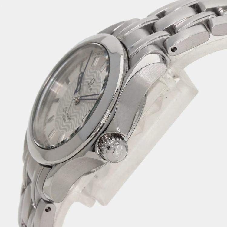 Pre Owned Omega Silver Stainless Steel Seamaster 2571.31 Quartz Women's Wristwatch 26 mm
