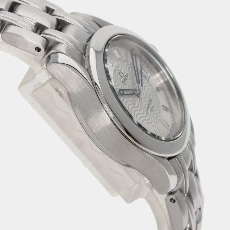 Pre Owned Omega Silver Stainless Steel Seamaster 2571.31 Quartz Women's Wristwatch 26 mm
