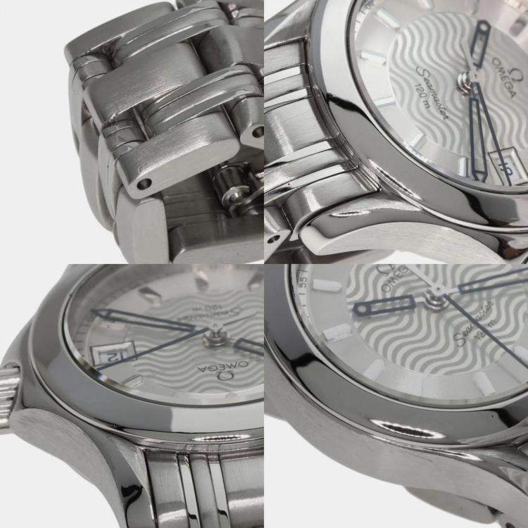 Pre Owned Omega Silver Stainless Steel Seamaster 2571.31 Quartz Women's Wristwatch 26 mm