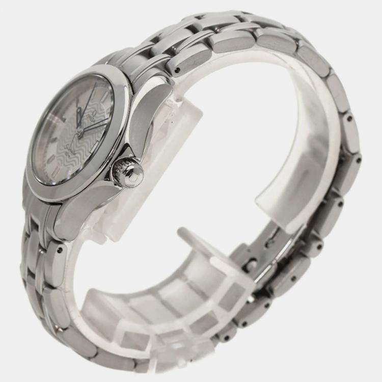 Pre Owned Omega Silver Stainless Steel Seamaster 2571.31 Quartz Women's Wristwatch 26 mm