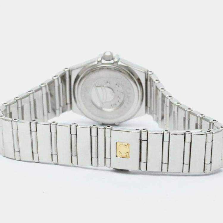 Pre Owned Omega Grey Stainless Steel Constellation 1561.51 Quartz Women's Wristwatch 22 mm