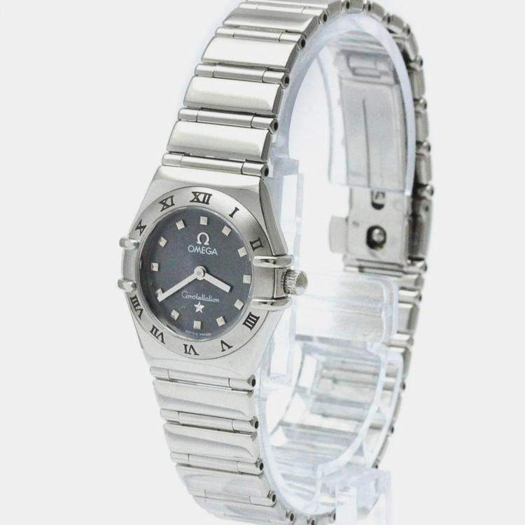 Pre Owned Omega Grey Stainless Steel Constellation 1561.51 Quartz Women's Wristwatch 22 mm