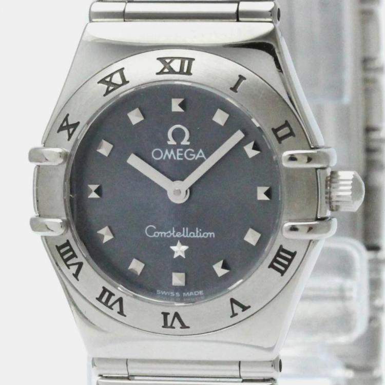 Pre Owned Omega Grey Stainless Steel Constellation 1561.51 Quartz Women's Wristwatch 22 mm