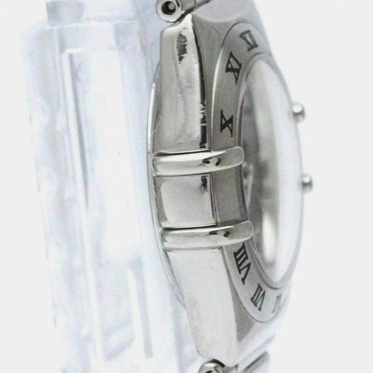 Pre Owned Omega Grey Stainless Steel Constellation 1561.51 Quartz Women's Wristwatch 22 mm