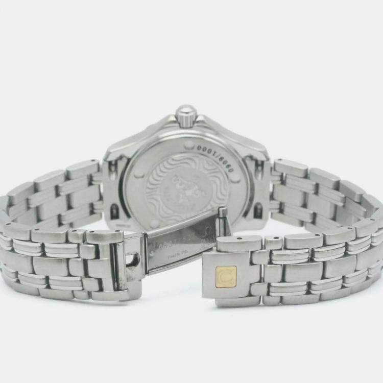 Pre Owned Omega Green Stainless Steel Seamaster 2584.41 Quartz Women's Wristwatch 29 mm