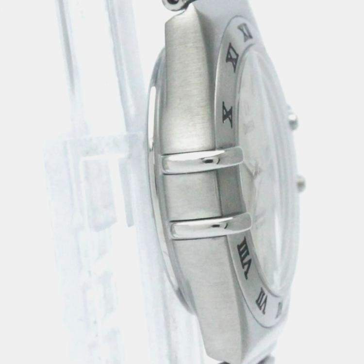 Pre Owned Omega Silver Stainless Steel Constellation 1592.30 Automatic Women's Wristwatch 28 mm