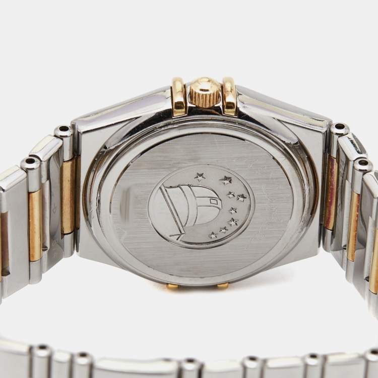 Pre Owned Omega Mother Of Pearl 18K Yellow Gold Stainless Steel My Choice Constellation 1371.71.00 Women's Wristwatch 25.50 mm