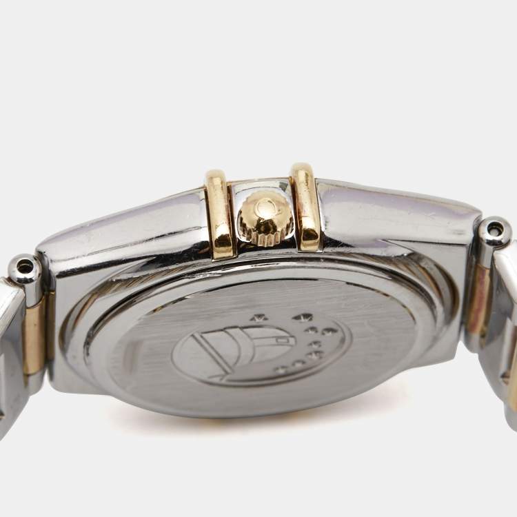 Pre Owned Omega Mother Of Pearl 18K Yellow Gold Stainless Steel My Choice Constellation 1371.71.00 Women's Wristwatch 25.50 mm