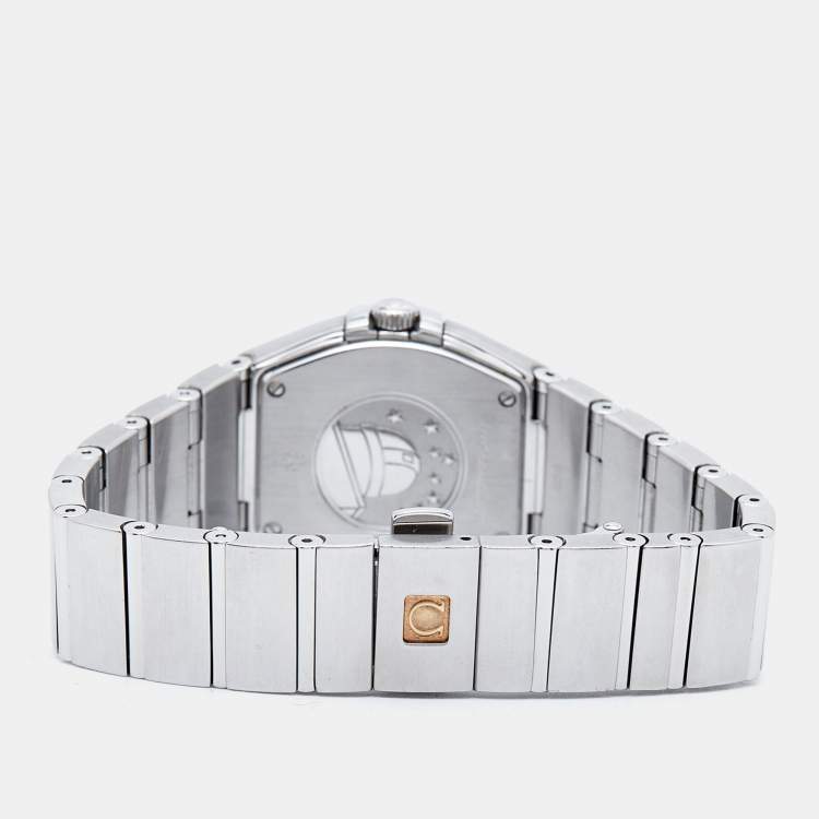 Pre Owned Omega Mother Of Pearl Stainless Steel Diamond Constellation 123.10.27.60.55.001 Women's Wristwatch 27 mm