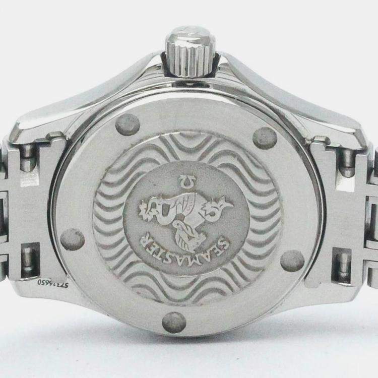 Pre Owned Omega Blue Stainless Steel Seamaster 2581.81 Quartz Women's Wristwatch 26 mm