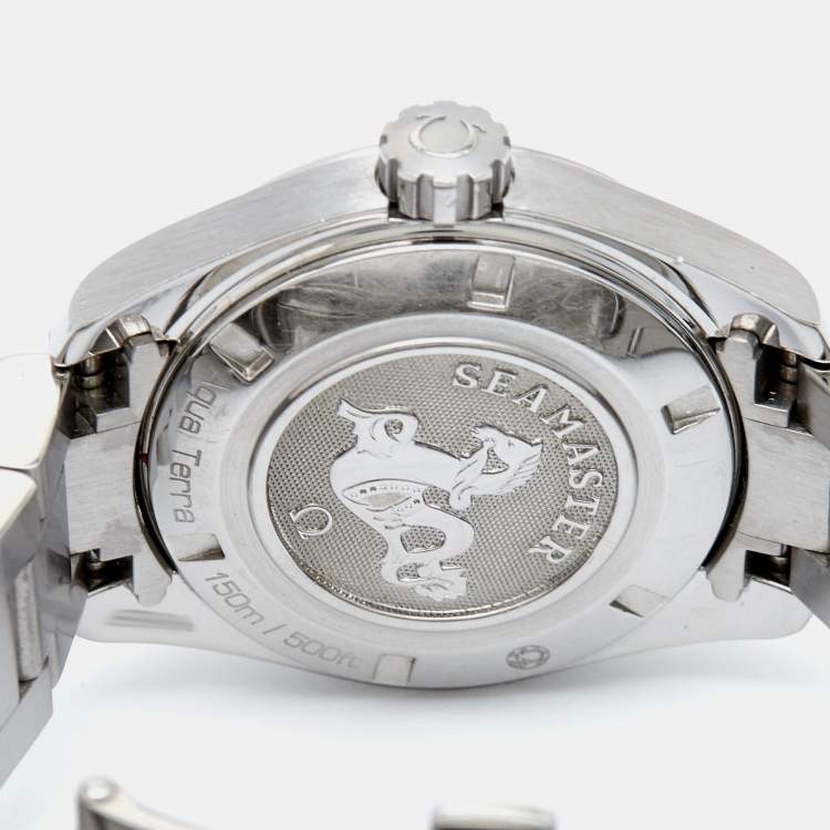 Pre Owned Omega Mother of Pearl Diamond Stainless Steel Seamaster Aqua Terra 231.10.30.60.55.001 Women's Wristwatch 30 mm 