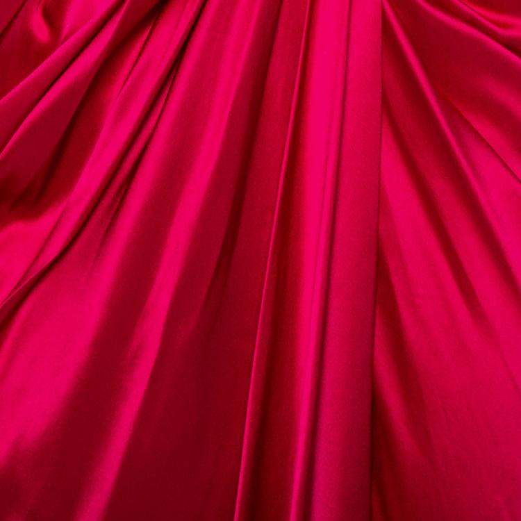 Pre Owned Ong-Oaj Pairam Fuschia Pink Silk Satin Plunge Neck Trail Detail Angelica Gown M 