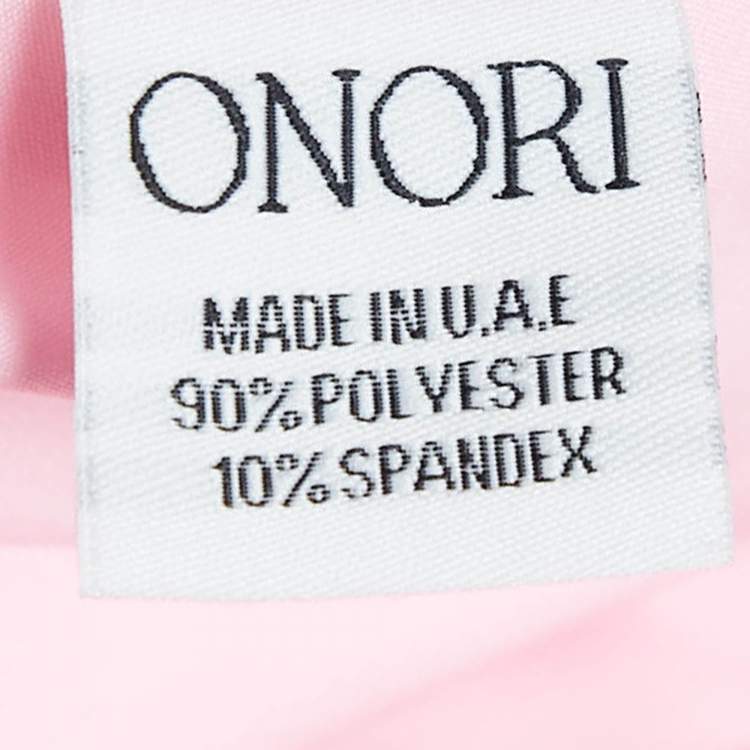 Pre Owned Onori Pink Crepe Faux Feather Detail Mini Dress S
