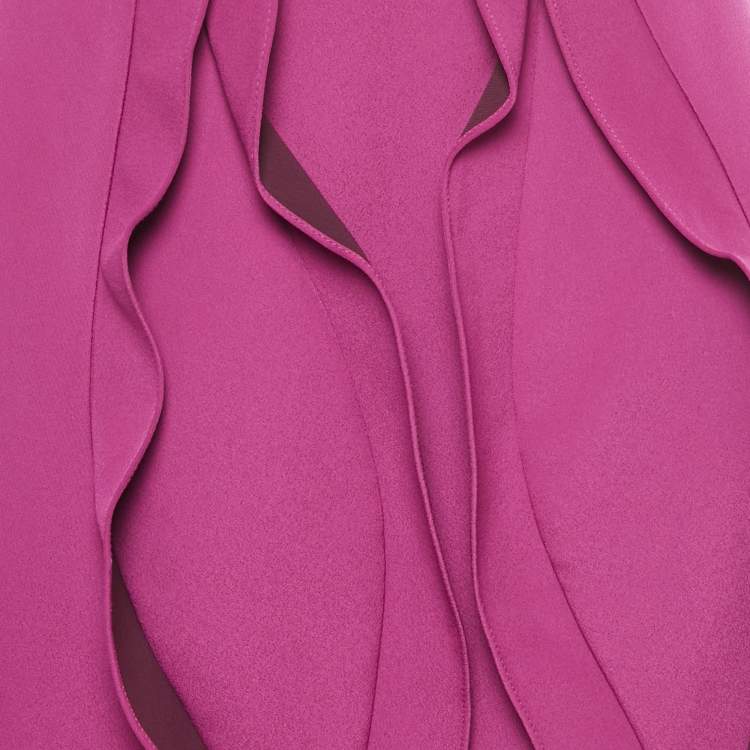 Pre Owned Opening Ceremony Pink Crepe Ruffled Mini Skirt M