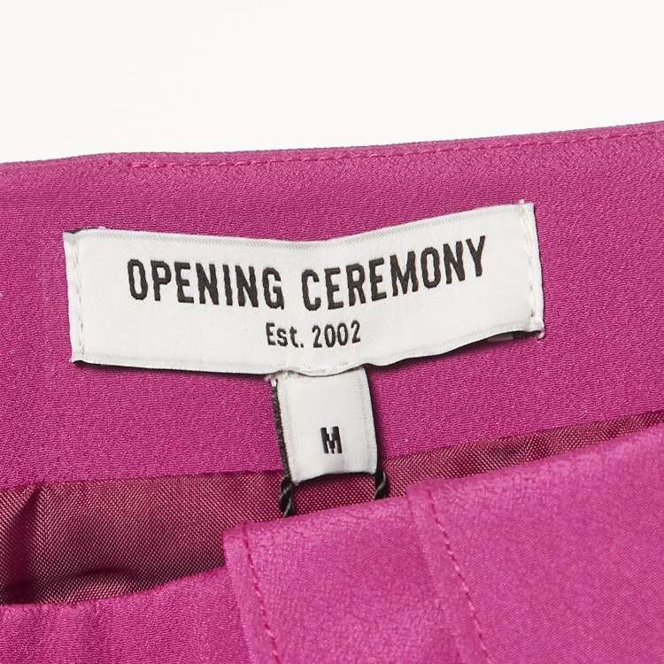 Pre Owned Opening Ceremony Pink Crepe Ruffled Mini Skirt M