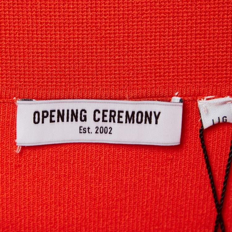 مملوكة مسبقًا Opening Ceremony Orange Knits  Side Flounce Pencil Skirts