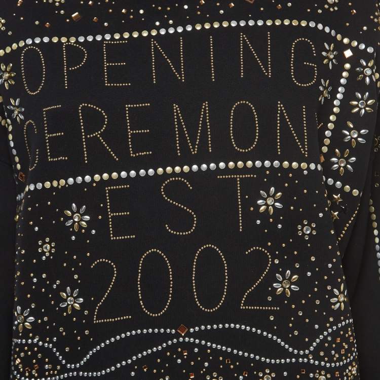 Pre Owned Opening Ceremony  Black Cotton Studded Sweatshirt S
