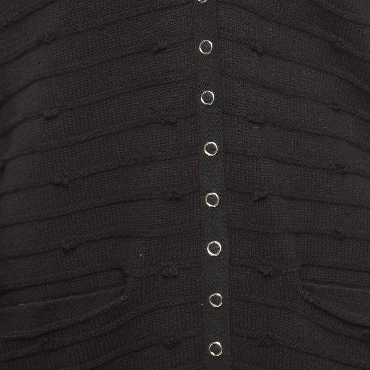 Pre Owned Opening Ceremony Black Cotton Snap Tape Cardigan S