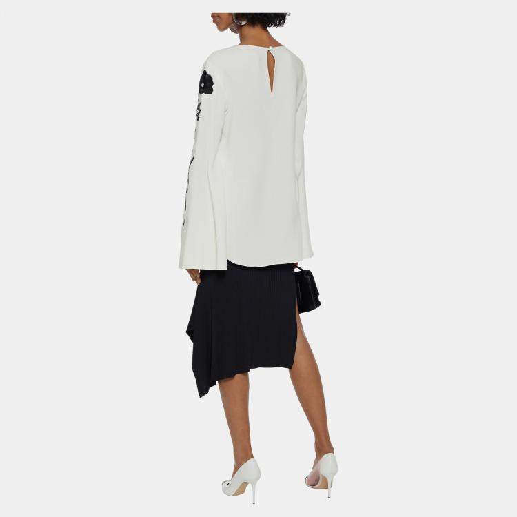 Pre Owned Oscar De La Renta Silk Long Sleeved Top 6