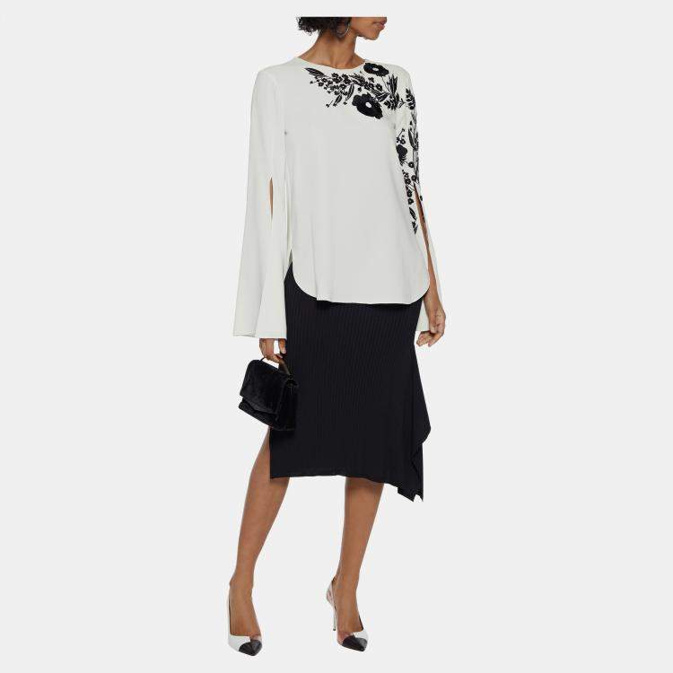 Pre Owned Oscar De La Renta Silk Long Sleeved Top 6