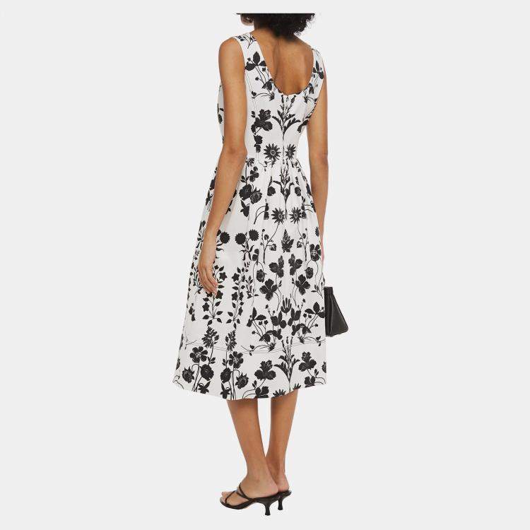 Pre Owned Oscar De La Renta Cotton Midi Dress 12