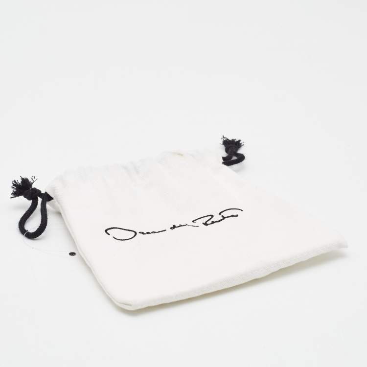 Pre Owned Oscar de la Renta Crystal Beads Gold Tone Earrings