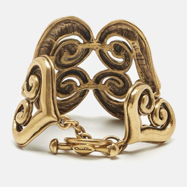 Pre Owned Oscar de la Renta Gold Tone Bracelet