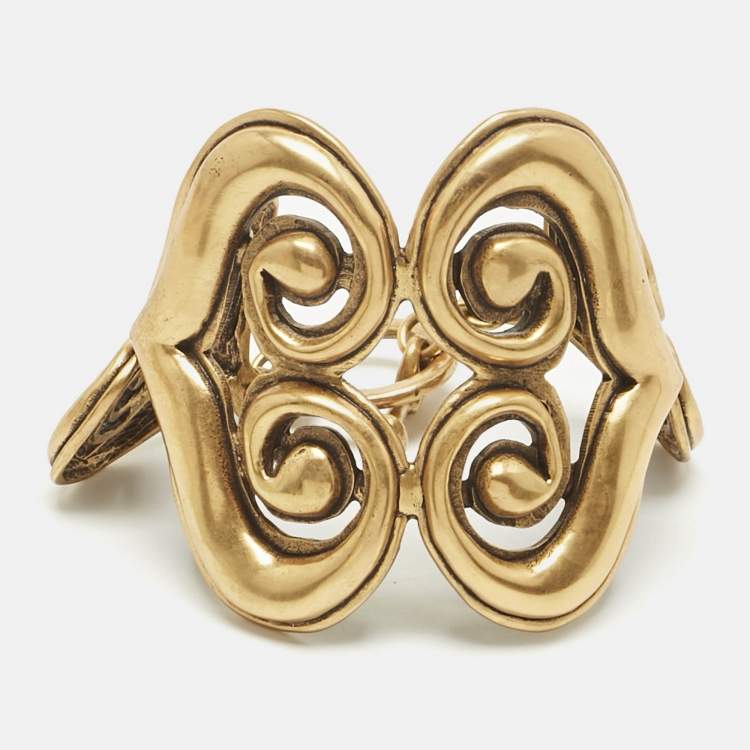 Pre Owned Oscar de la Renta Gold Tone Bracelet