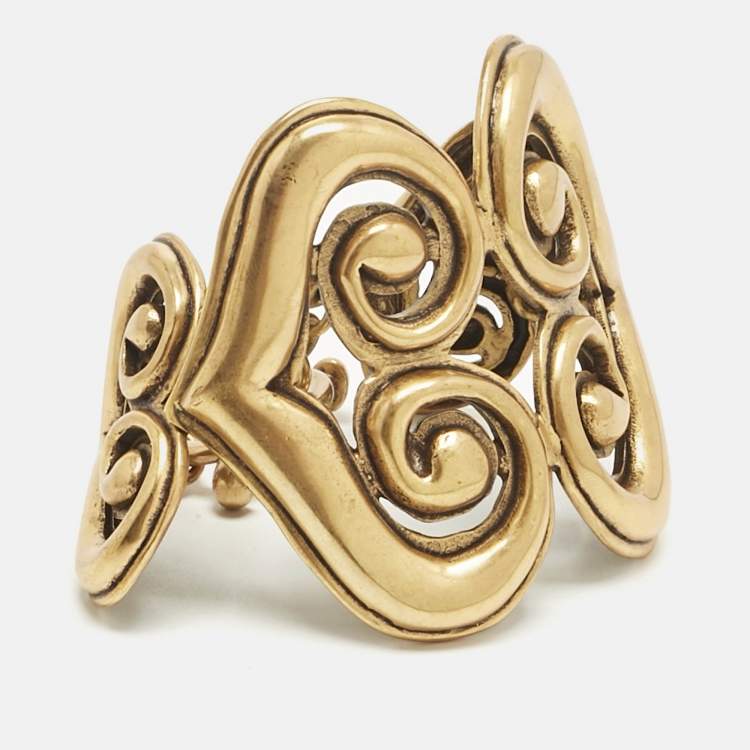 Pre Owned Oscar de la Renta Gold Tone Bracelet