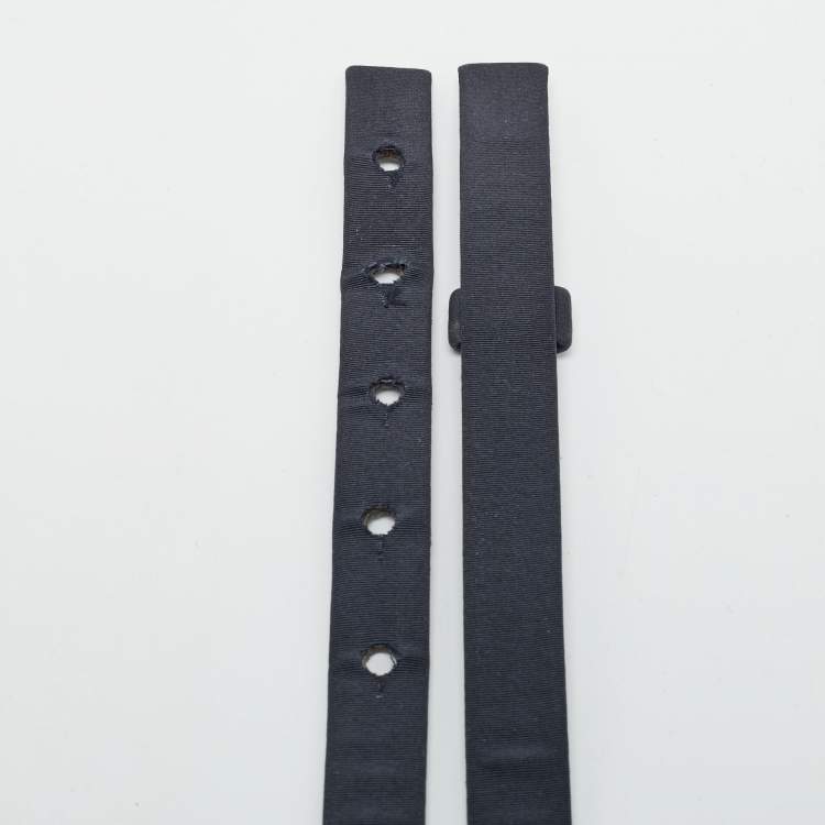 Pre Owned Oscar de la Renta Navy Blue Satin Crystal Embellished Waist Belt M