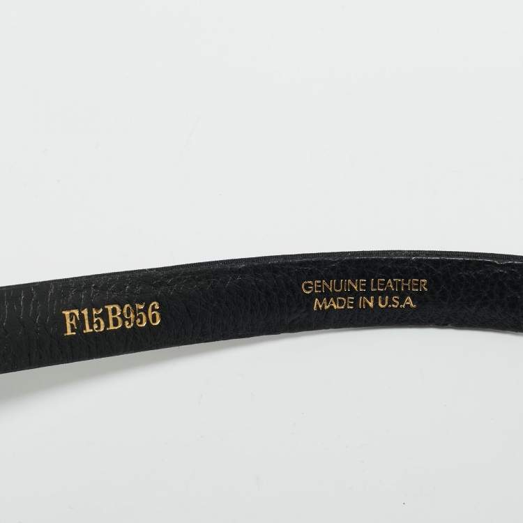 Pre Owned حزام أوسكار دي لا رينتا أزرق داكن ساتان مزخرف بالكريستال بالقوس نحيف كبير