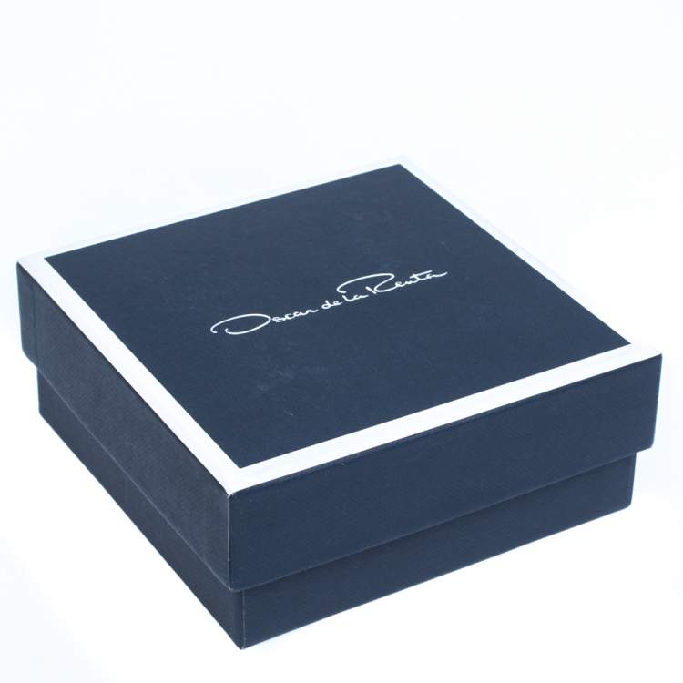 Pre Owned Oscar de la Renta Crystal Studded Ring Earrings & Necklace Set