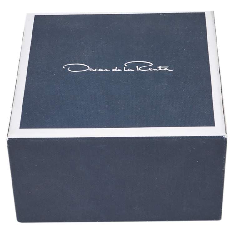 Pre Owned Oscar De La Renta Black Beaded Firework Drop Earrings