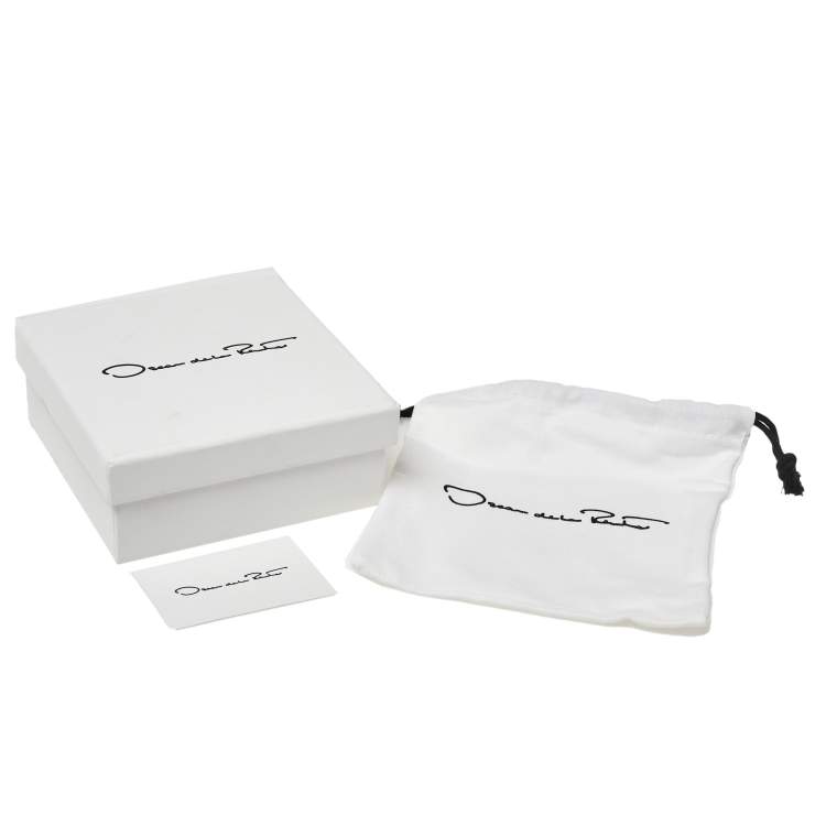 مملوكة مسبقًا Oscar de la Renta Gunmetal Tone Tiered Drop Earrings