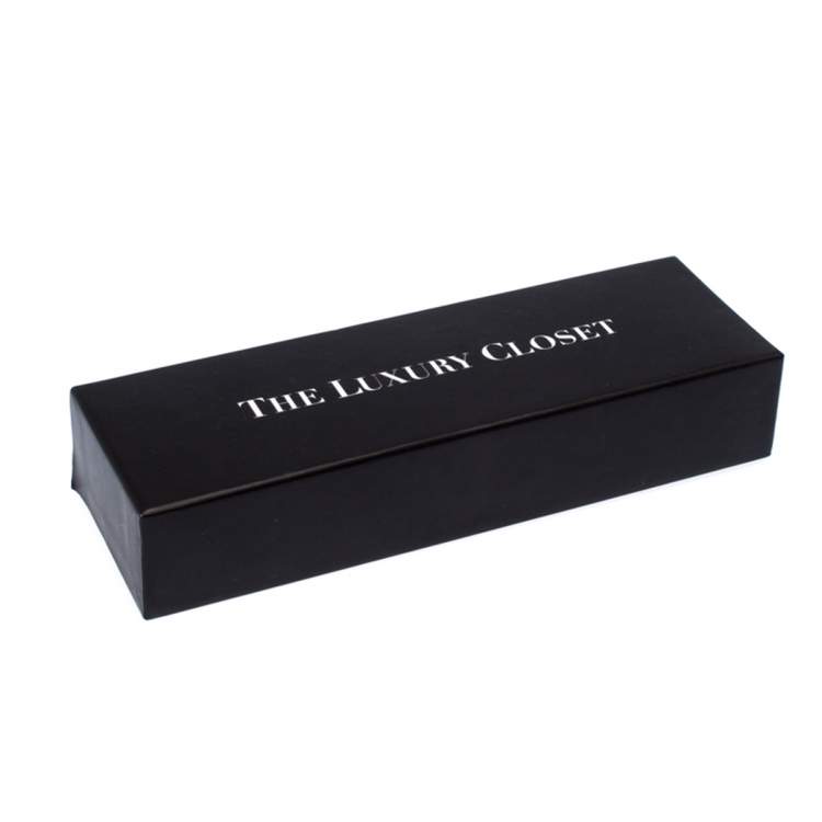 Pre Owned Oscar de la Renta Crystal Winged Faux Pearl Toggle Bracelet