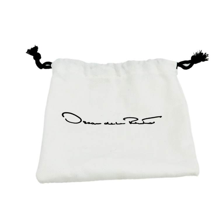 Pre Owned Oscar de la Renta White Floral Drop Earrings