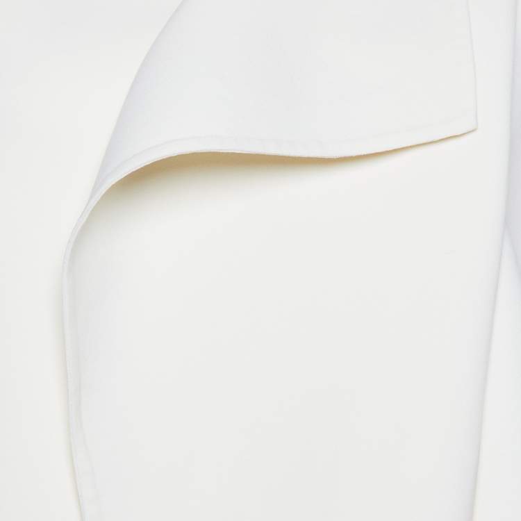 Pre Owned Oscar de la Renta Cream Wool Sleeveless Mini Dress XL